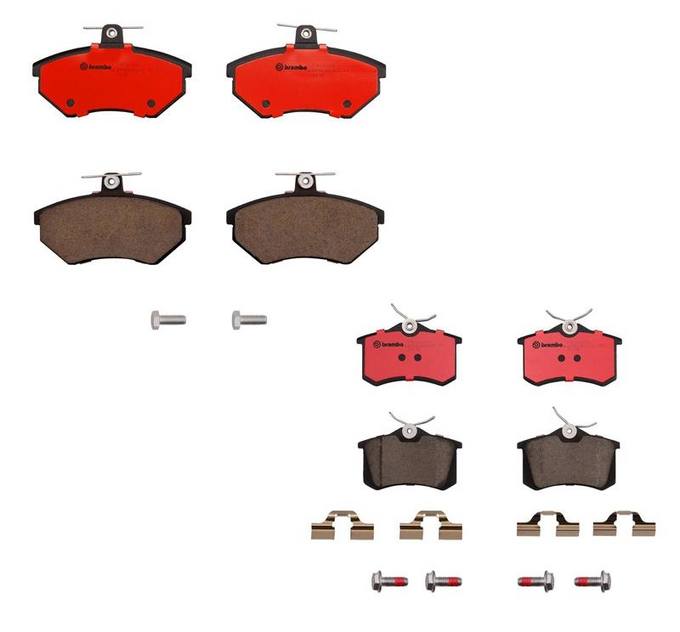 VW Brakes Kit - Brembo Pads Front and Rear (Ceramic) 8E0698451L - Brembo 3057041KIT